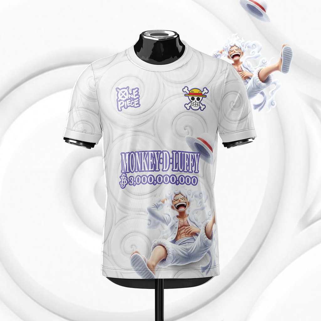 Maillot Luffy Nika — Gear 5 | BLANC | Édition Limitée