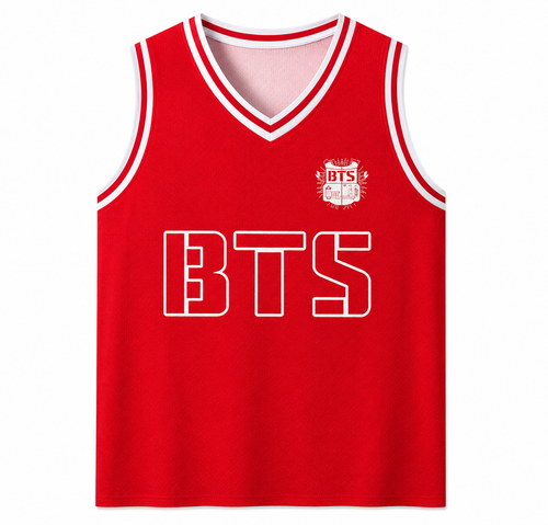 BTS Red Basketball Jersey Fan Made Arirang  World Tour 2026 Kpop ARMY Merch Custom Name Number