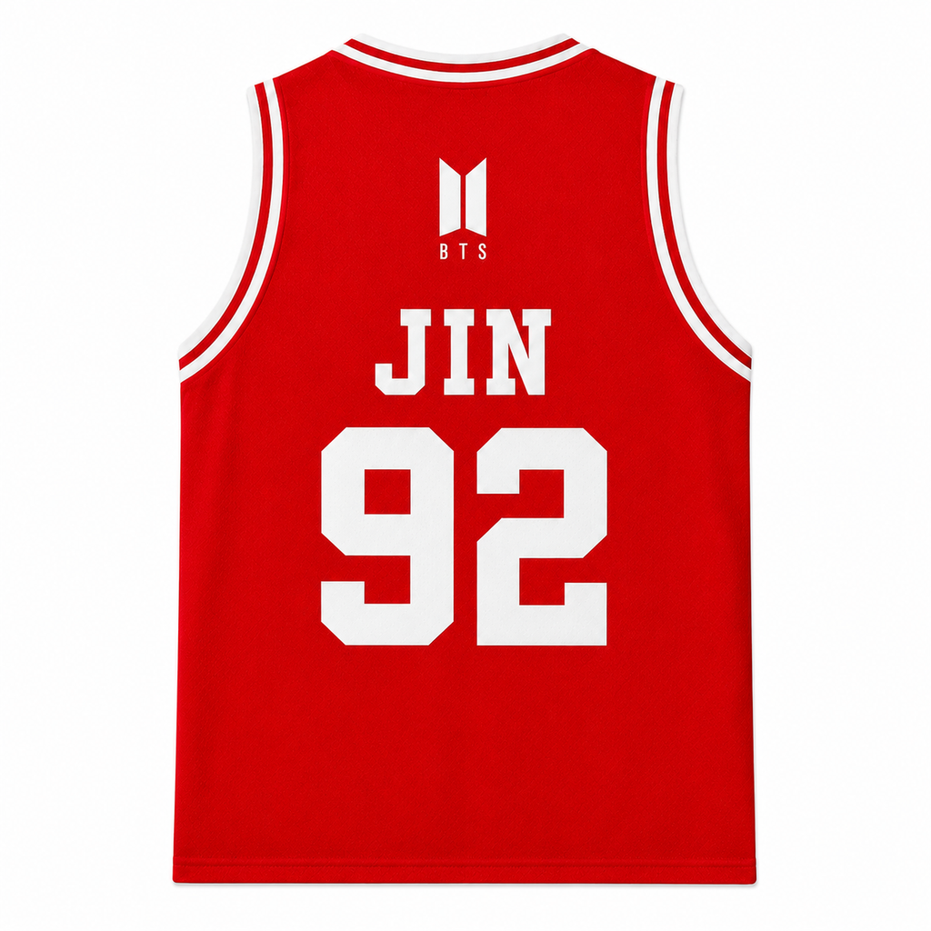 Red Basketball Jersey Fan Made Arirang  World Tour 2026 Kpop ARMY Merch Custom Name Number