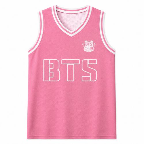 BTS Pink Basketball Jersey Fan Made Arirang  World Tour 2026 Kpop ARMY Merch Custom Name Number