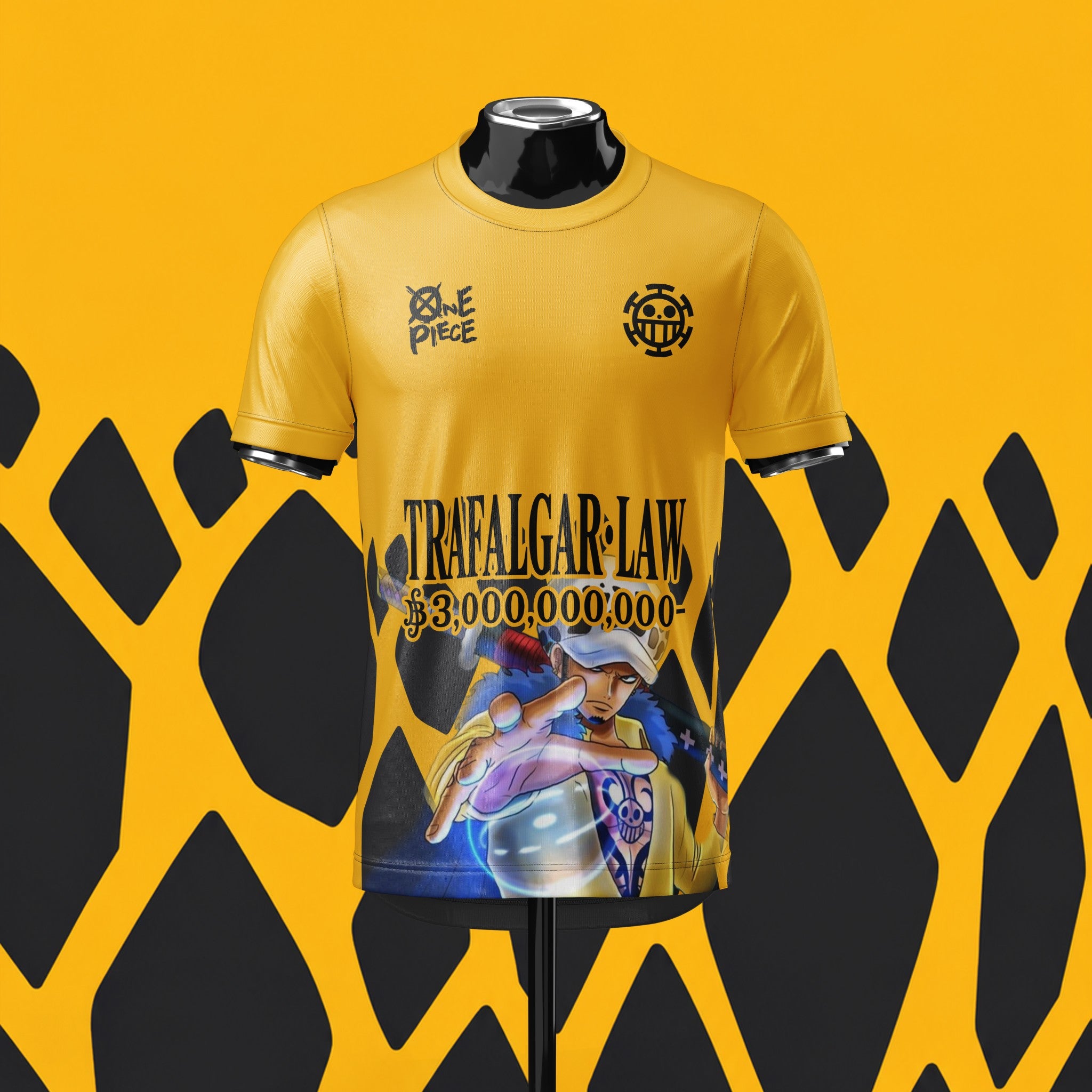 Maillot Trafalgar D. Water Law — Surgeon of Death | Jaune & Noir | Édition Limitée