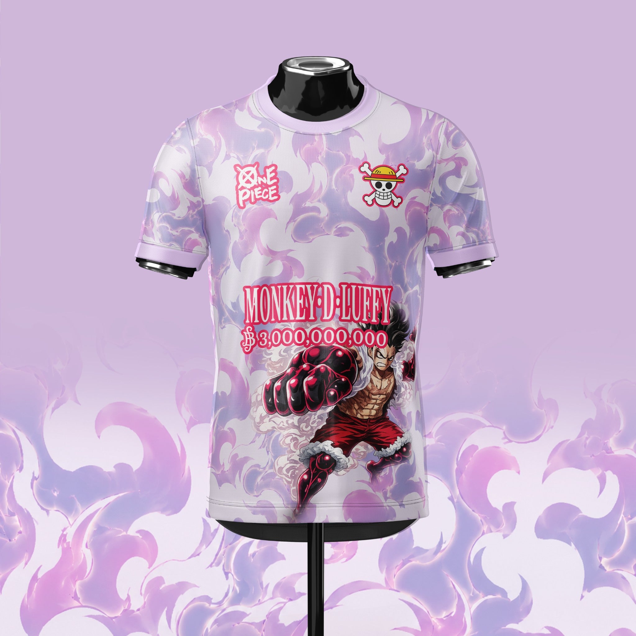 Maillot Monkey D. Luffy — Gear 5 | Édition Limitée | Blanc & Violet