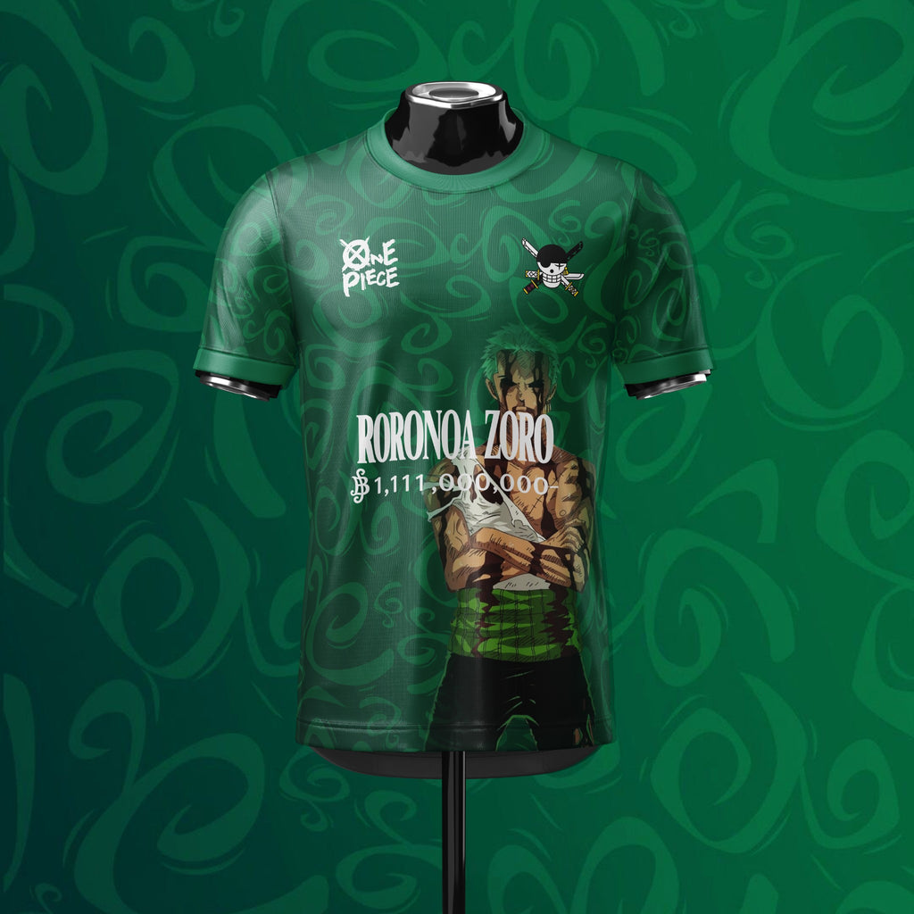 Maillot Roronoa Zoro — Chasseur de Pirates | Vert Émeraude | Édition Limitée