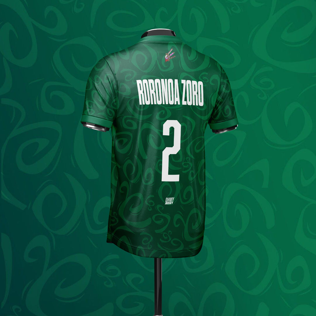 Maillot Roronoa Zoro — Chasseur de Pirates | Vert Émeraude | Édition Limitée