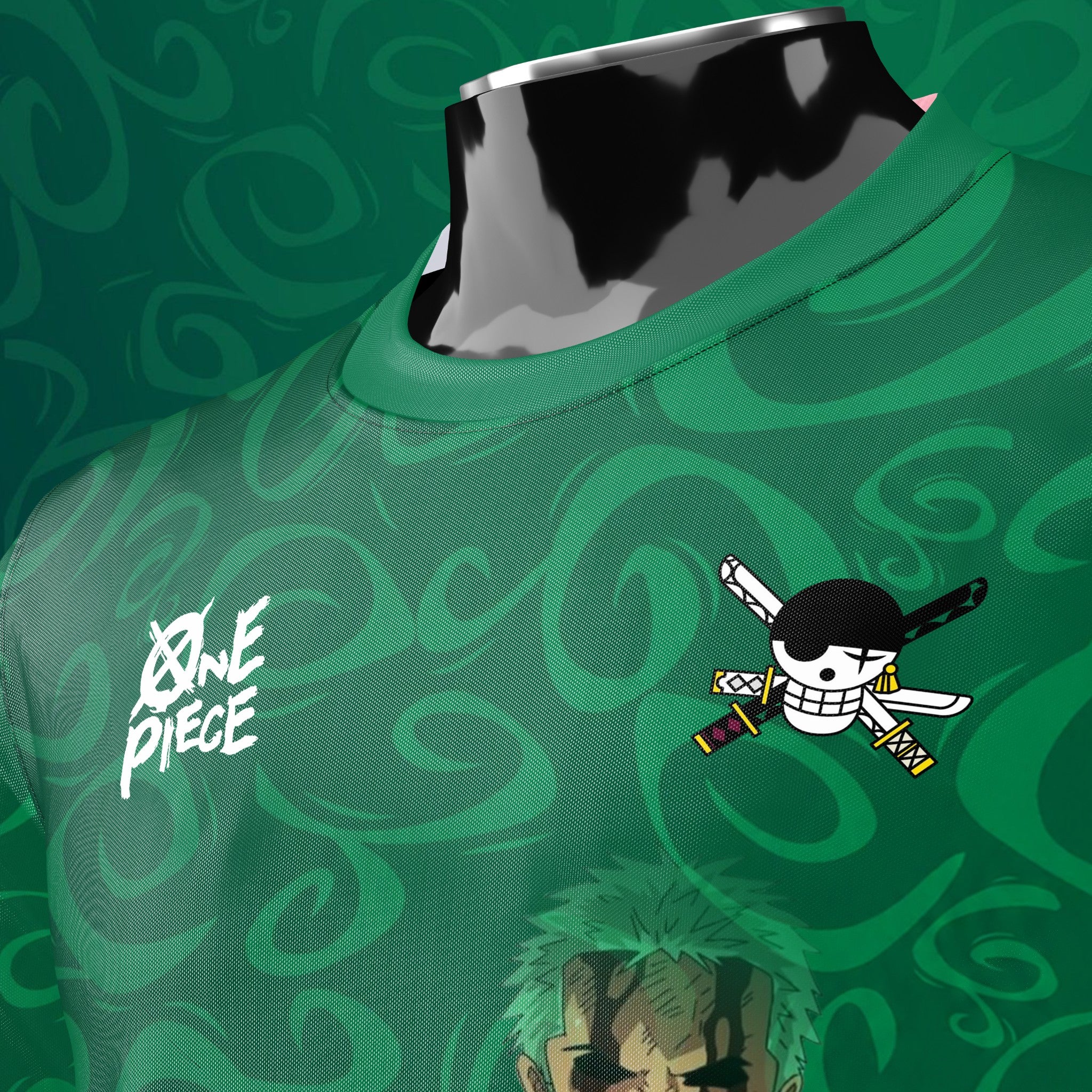 Maillot Roronoa Zoro — Chasseur de Pirates | Vert Émeraude | Édition Limitée